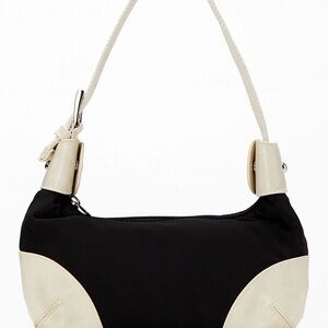 Brandy Melville Black and Cream Shoulder Bag